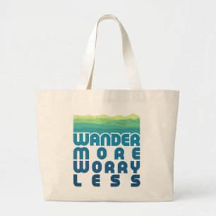 Wander More Worry Less / Blue Gradient Tote Bag