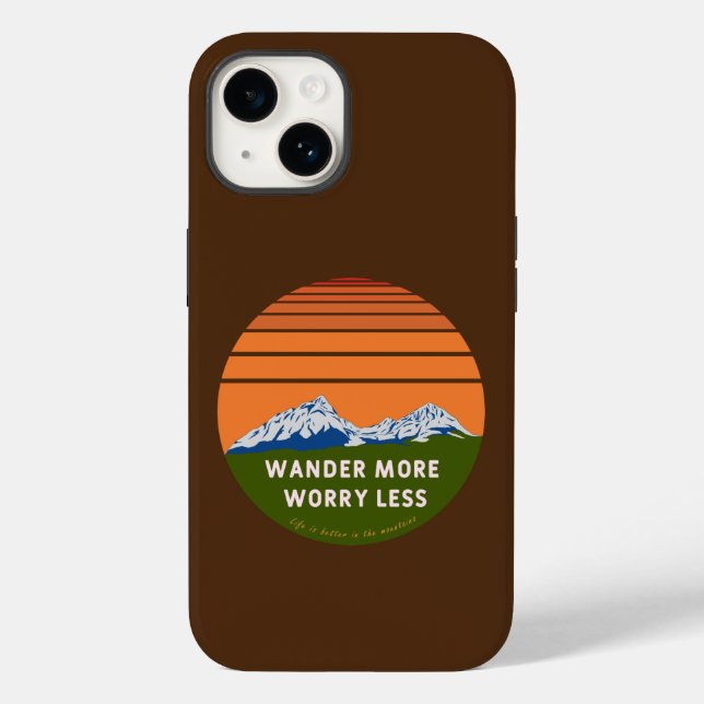Wander more Worry less Case-Mate iPhone Case (Back)