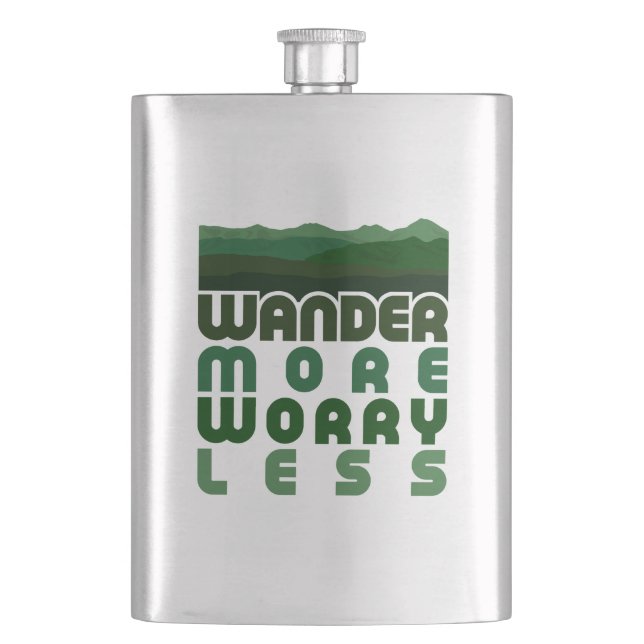 Wander More Worry Less Hip Flask (Front)