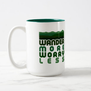 Wander More Worry Less Two-Tone Coffee Mug