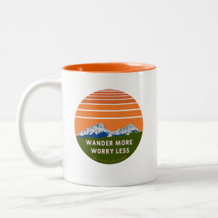 Wander more Worry less Two-Tone Coffee Mug