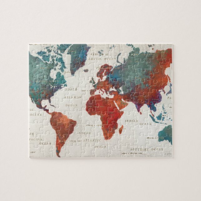 Wander Often, Wander Always Map With Quote Jigsaw Puzzle (Horizontal)