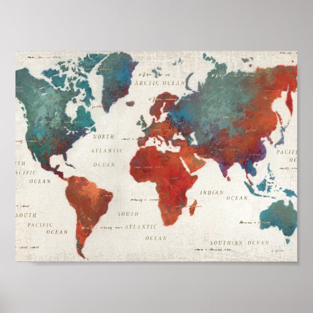 Wander Often, Wander Always Map With Quote Poster (Front)