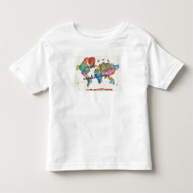 Wander Often, Wander Always Map With Quote Toddler T-Shirt (Front)