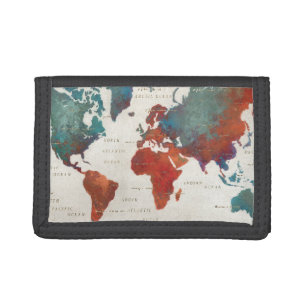 Wander Often, Wander Always Map With Quote Tri-fold Wallet