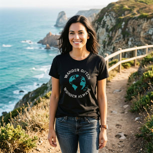 Wander Often Wonder Always Inspirational Travel T-Shirt