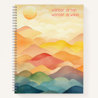 Wander Often Wonder Always Watercolor Notebook
