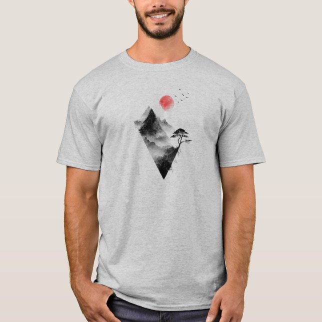 Wander the Peaks – Abstract Mountain  T-Shirt (Front)