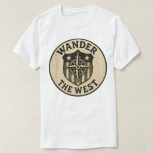 Wander the West Vintage Badge Design T-Shirt