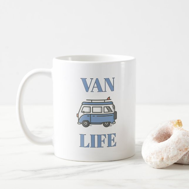 WANDER! 🚐 Van Life Cartoon Mug (With Donut)