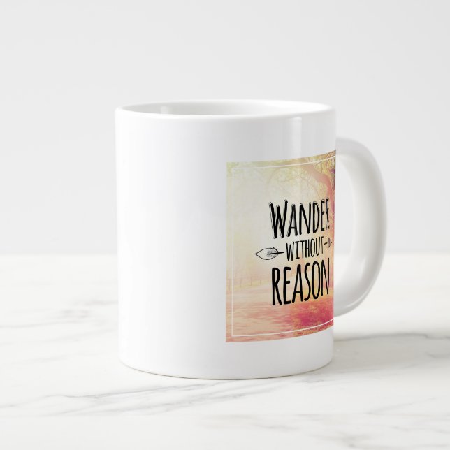 Wander Without Reason Large Coffee Mug (Front Right)