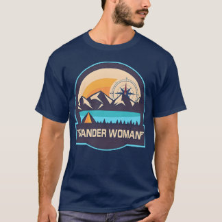 Wander Woman Camping Compass retro T-Shirt