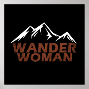 wander woman hiking camping poster