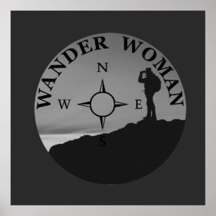 wander woman hiking poster