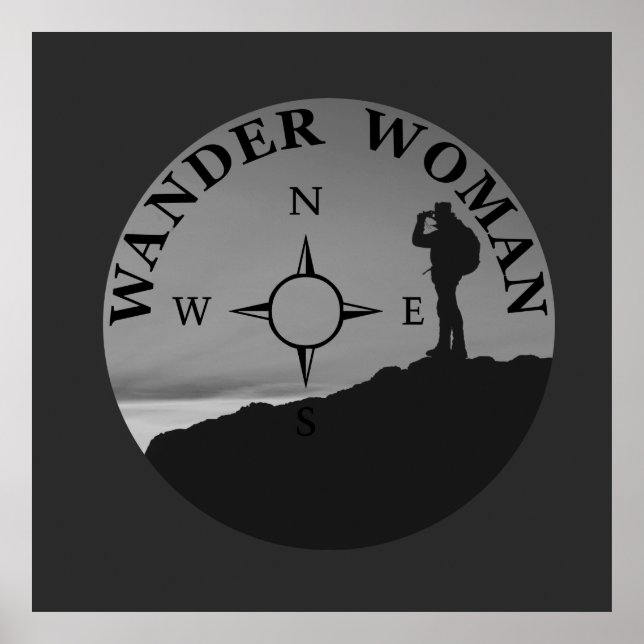 wander woman hiking poster (Front)