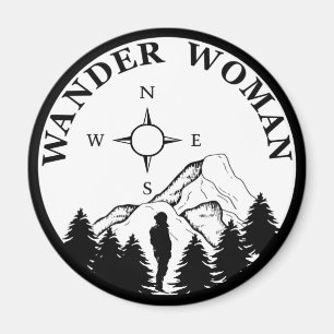 wander woman hiking vintage magnet