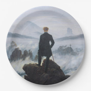 Wanderer Above the Sea of Fog (by C.D. Friedrich) Paper Plate