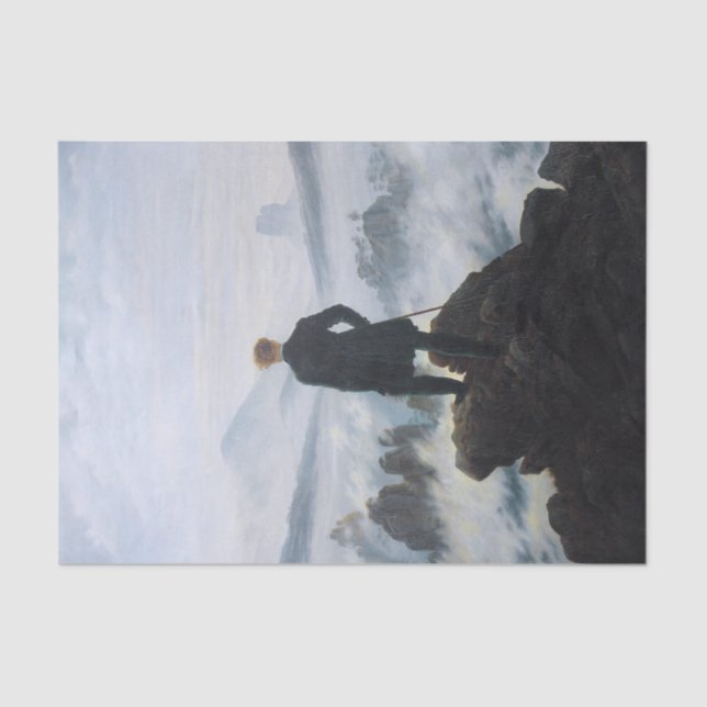 Wanderer Above the Sea of Fog (by C.D. Friedrich) Tissue Paper (Front)