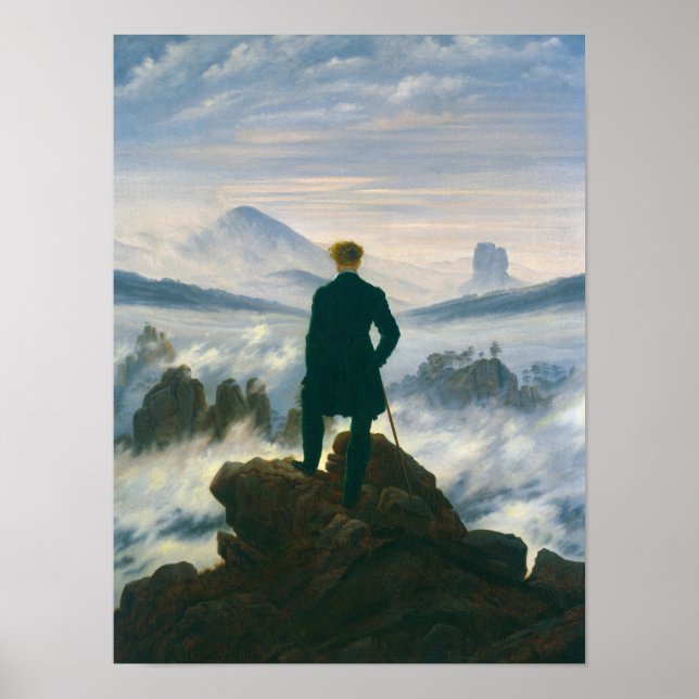 Wanderer above the Sea of Fog by Caspar Friedrich Poster (Front)