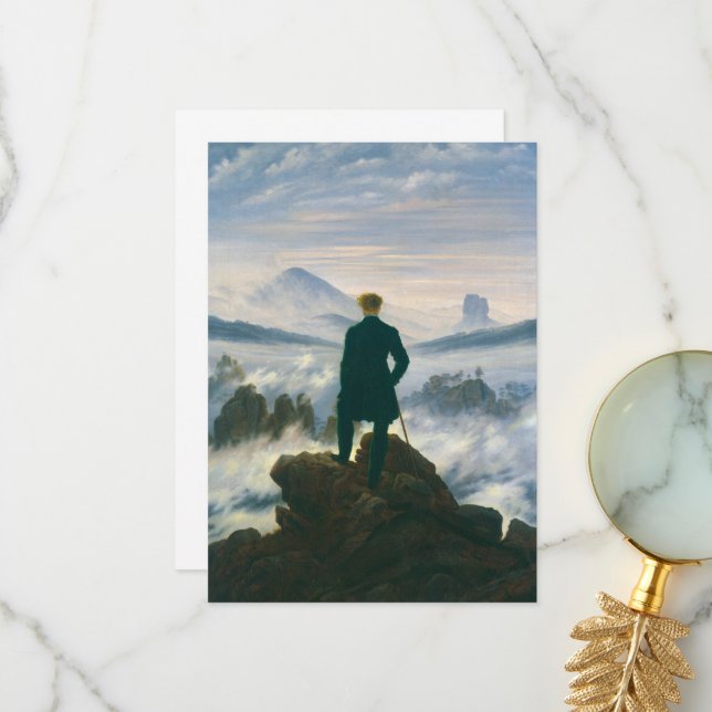 Wanderer above the Sea of Fog by Caspar Friedrich Thank You Card (Front/Back In Situ)