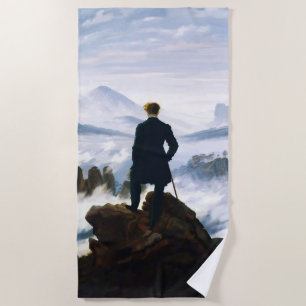 Wanderer above the Sea of Fog, Caspar D Friedrich  Beach Towel