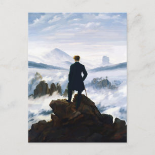 Wanderer above the Sea of Fog, Caspar D Friedrich  Holiday Postcard