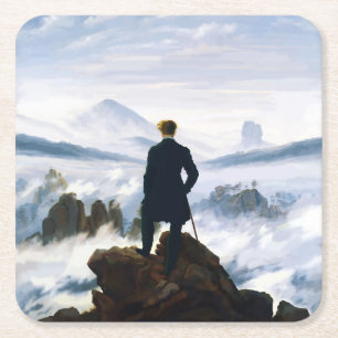 Wanderer above the Sea of Fog, Caspar D Friedrich  Square Paper Coaster
