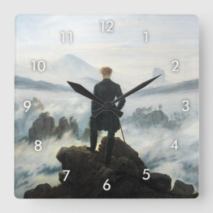 Wanderer above the Sea of Fog, Friedrich Square Wall Clock
