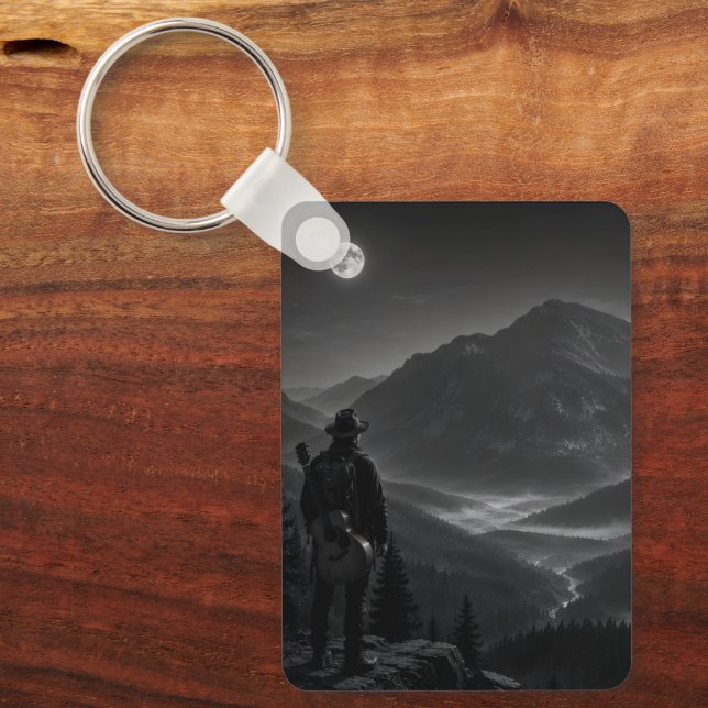 Wanderer Collection WO08 – Moonlit Mountain Overlo Key Ring (Front)