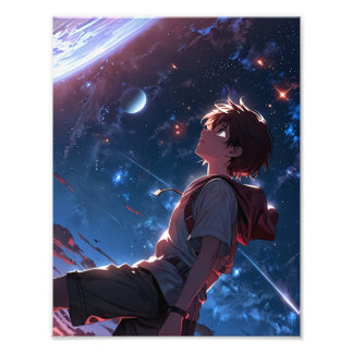 Wanderer of the Stars – Epic Anime Space Poster  