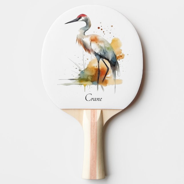 Wandering Crane, custom Ping Pong Paddle (Front)