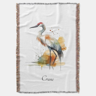 Wandering Crane, custom Throw Blanket
