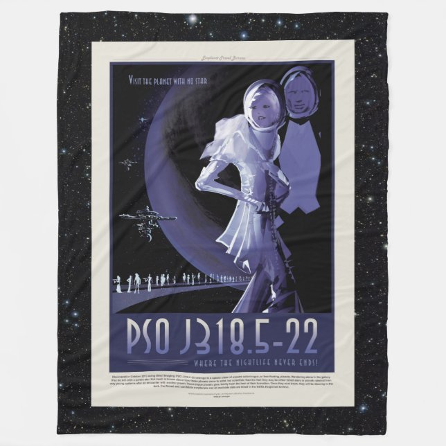 Wandering Planet advert space tourist vacation Fleece Blanket (Front)
