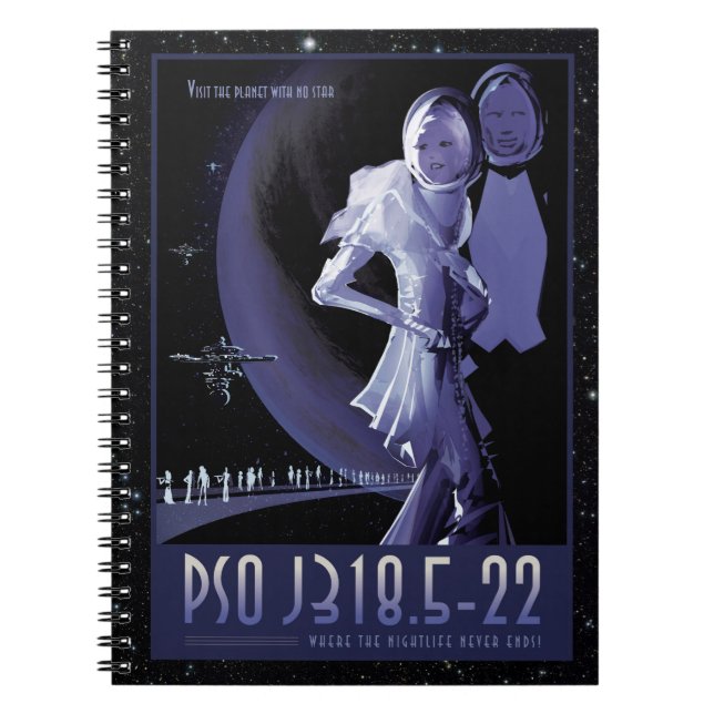 Wandering Planet advert space tourist vacation Notebook (Front)