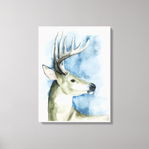 Wandering Stag - Watercolor Canvas Print