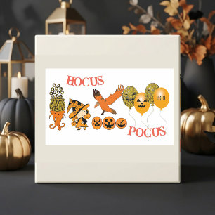 Wandering Witch Jack O Lanterns Raven Hocus Pocus  Rectangular Sticker