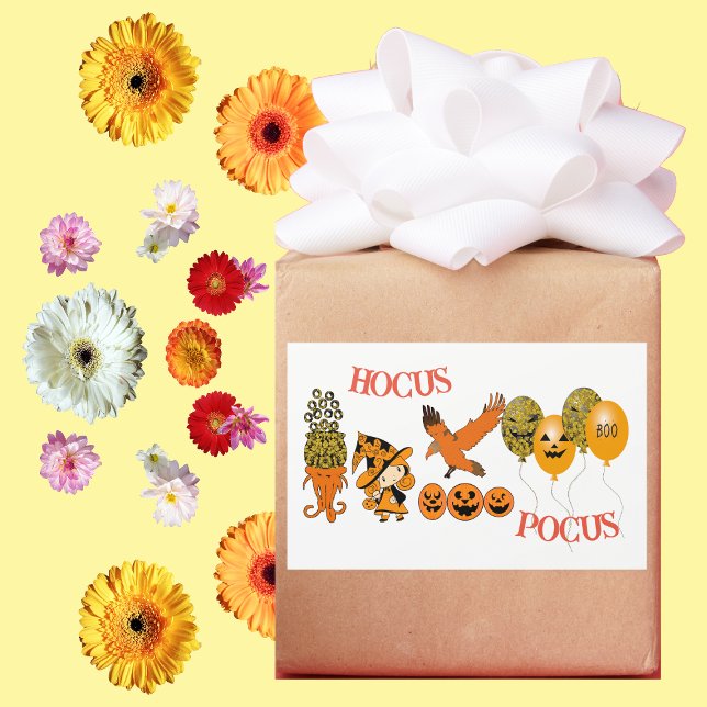 Wandering Witch Jack O Lanterns Raven Hocus Pocus  Rectangular Sticker (Wandering Witch Jack O Lanterns Raven Hocus Pocus Rectangular Sticker)