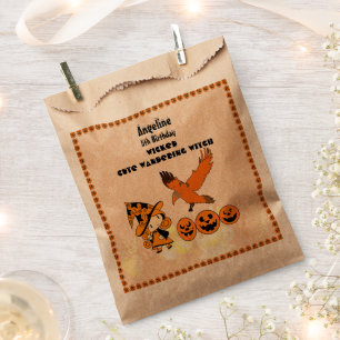 Wandering Witch Raven Halloween Pumpkins Birthday Favour Bag