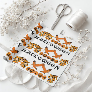 Wandering Witch Spooky Jack O Lanterns Halloween Wrapping Paper