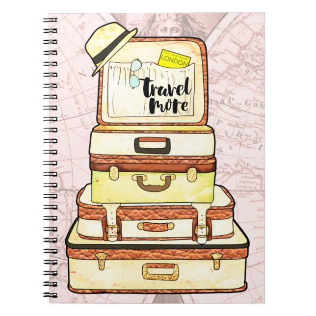 Wanderlust Adventure Luggage Notebook (Front)