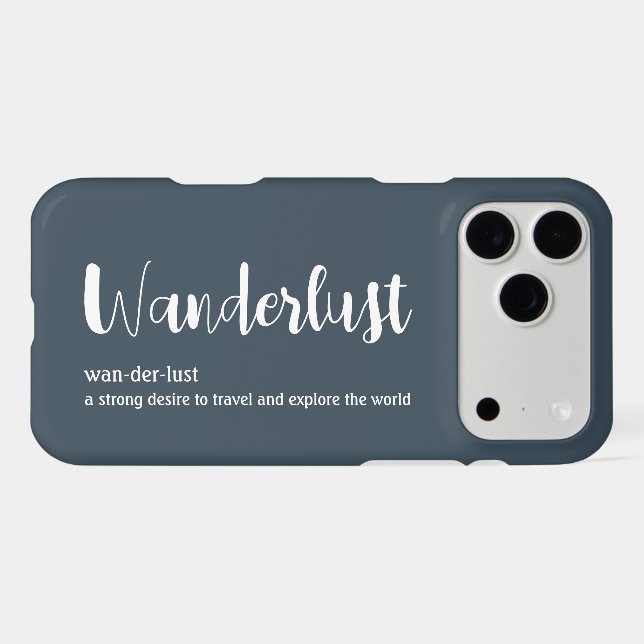 Wanderlust definition white grey blue colour (Back Horizontal)