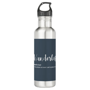 Wanderlust definition white grey blue colour 710 ml water bottle