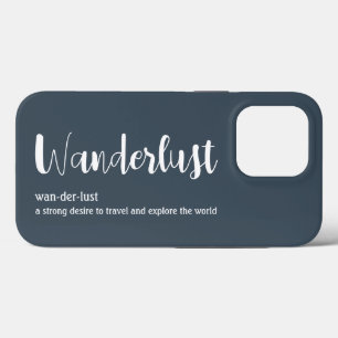 Wanderlust definition white grey blue colour iPhone 13 pro case
