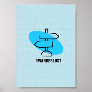 Wanderlust Directional Signpost - Minimalist Poster