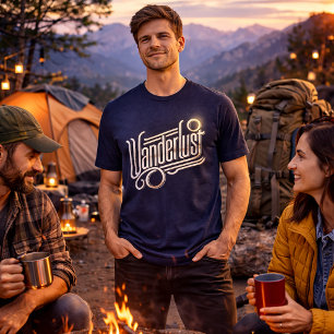 Wanderlust – Elegant Metallic Typography Tri-Blend Shirt