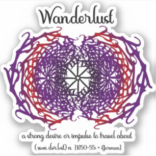 Wanderlust Graphic Text Art Mandala + Word Meaning