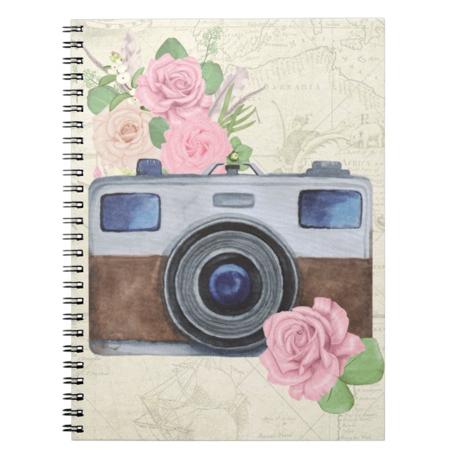 Wanderlust-Inspired Travel Camera Notebook (Front)
