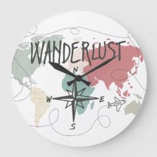 Wanderlust Large Clock