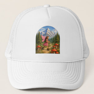 Wanderlust Mountain Fairy Hiker Fairycore Mushroom Trucker Hat