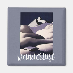 Wanderlust - Mountains And Hills of Snow in Winter Magnet